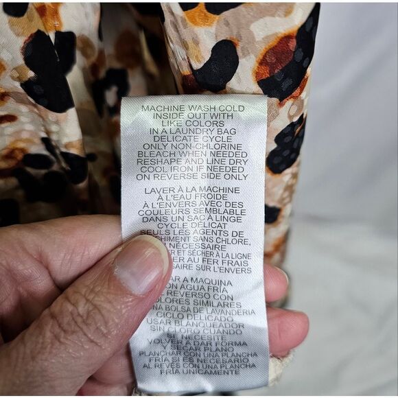 Democracy Ruffle Neck Long Sleeve Blouse Size Medium - Picture 10 of 11